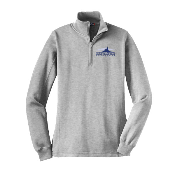 Ladies Quarter-Zip Sweatshirt w/Cadet Collar-Maine Camp Outfitters