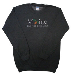 Crewneck Sweatshirt with Maine the Pine Tree State