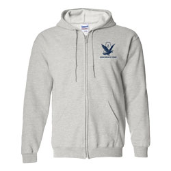 Full Zip Hooded Sweatshirt with Traditional Logo.