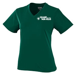 Ladies V-Neck Wicking Tee with Current Logo