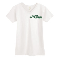 Ladies V-Neck Cotton Tee with Current Logo
