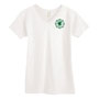 Ladies V-Neck Cotton Tee with Traditional Logo